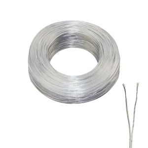 20M Transparent PVC Cable 2 Core Transparent Electric Cable 24AWG Flat Transparent Flexible Electrical Wire Diameter 1.8&times;3.6mm For Lighting,Lamps,String Lights - Neuf