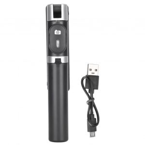 Perche A Selfie Trepied Avec Eclairage Pour Telephone Portable, Mini Support Pliable Sans Fil Bluetooth, Noir - Neuf