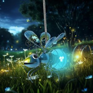 Kal-Lampes Solaires À Suspendre En Forme D'abeille, Lucioles Led, Lampe Solaire Pour Jardin, Abeille, Décoration De Jardin, Guirlande Lumineuse Pour Extérieur, Jardin, Terrasse, Balcon (Bleu) - Neuf