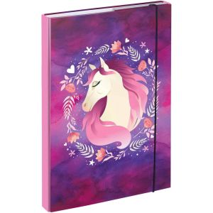 ERYI-Boîte À Cahiers Pour Cartable A4 U2013 Chemise Pour Enfants Avec Élastique Et Rabat Intérieur U2013 Chemise De Classement Avec Élastique Pour Fille (Cheval) - Neuf