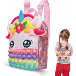 KAL-Sac Pop It Licorne, Sac À Main Fille 2 En 1 Pop Fidget, Sacs À Main Push Bubble Popper Pop Up, Sc Pour Enfants, Cadeaux De Noël Pour Filles - Neuf