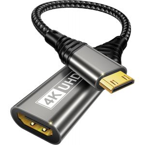 C&acirc;ble Mini HDMI vers HDMI 4K 60Hz,Adaptateur 18Gbps Compatible avec Carte Graphique,Raspberry Pi Zero W,HDTV,Tablette,Projecteur - Neuf