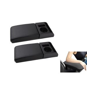 Lot de 2 coussins de protection pour accoudoirs de voiture avec porte-gobelet et port USB - Neuf