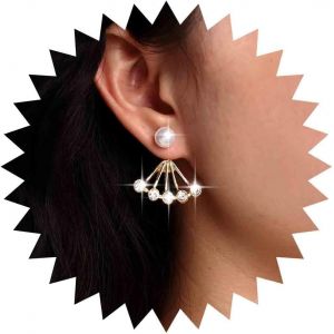 Kal-Boucles D'oreilles Vintage En Cristal Et Perles Boucles D'oreilles En Strass Boucles D'oreilles En Perles Boucles D'oreilles En Cristal Bijoux Pour Femmes Et Filles - Neuf