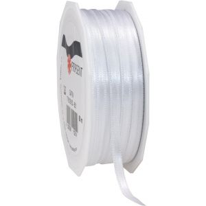 Blanc, Rouleau De 50 M De Ruban Satinée Pour Emballage Cadeau, Largeur 3 Mm, Accessoire De Décoration Et Bricolage, Ruban Décoratif Pour Présents, En Toute Occasion - Neuf