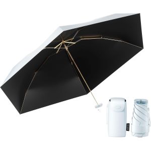 Mini Parapluie De Voyage, L&eacute;ger, Compact Et Facile &Agrave; Plier, Coupe-Vent, Compact, Protection Uv, Parapluie Double Usage, Renforc&eacute; Et Am&eacute;lior&eacute;. Parapluie Pluie Et Brillance Pour Filles Et - Neuf
