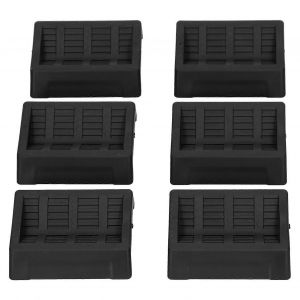6pcs Meubles Tasses Bouchons De Lit Caoutchouc Caster Tasses Meubles Sous-Verres Pour Lit Chaise Armoire Canapé Placard Noir - Neuf