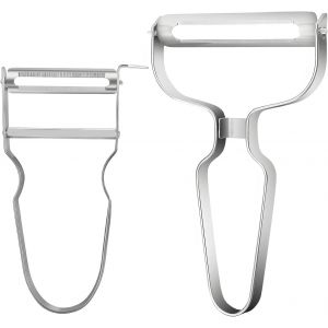 2 Pi&egrave;ces &Eacute;plucheur D'asperges En Acier Inoxydable,&Eacute;plucheur De Pommes De Terre,&Agrave; Double Tranchant Avec Lame Pendulaire,&Eacute;plucheur De L&eacute;gumes Extra Tranchant Pour Concombres,Carottes,Poires,Pommes - Neuf