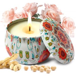 Trahoo-Coffret Cadeau De Bougies Parfum&eacute;es D'aromath&eacute;rapie : 1 Paquet De Bougie En Cire De Soja Naturelle De Grande Taille De 125 G De Parfum Relaxant Pour Soulager Le Stress Pour Femme - Neuf