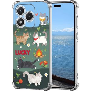 Kal-Coque De Téléphone Transparente Pour Honor 400 Lite 5g Avec Motif Jolie Housse Etui En Silicone Tpu Souple Clair Aux Chocs Protection Antichoc Coque Pour Honor 400 Lite 5g - Chats - Neuf