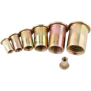 100/20Pcs M3-M12 Acier au Carbone Fileté Plat Rivet écrou Bride Rivnut Attache Nutsert(M5/100pcs) - Neuf