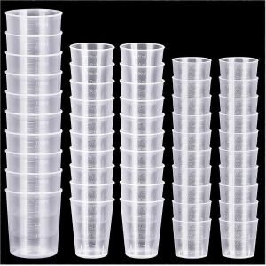 50 Tasses À Mesurer En Plastique,Tasses De Mélange De Résine,Tasses De Mélange D'époxy,Tasses De Mélange De Peinture - Neuf