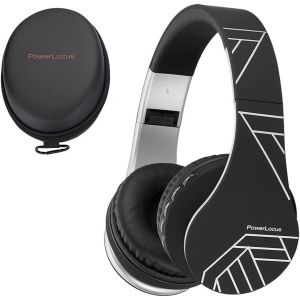 ERYI-Casque Bluetooth Sans Fil, Pliable Casque Audio Stéréo, Oreillette Bluetooth Avec Micro Intégré/Micro Sd/Fm Radio Pour Téléphones/Pc/Tablettes/Tv (Noir/Argent) - Neuf