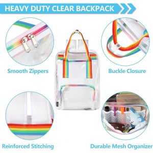 Sac À Dos Transparent, Pvc Grande Capacité Résistant À L'Eau Sac À Dos Clair Collège Pour Femmes Adolescentes École, Voyage, Achats¿Blanc¿ - Neuf