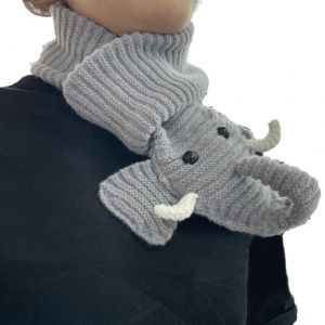 Echarpe Tricotee 3d Motif Elephant, Gants, Chaussettes De Sol, Cadeaux Creatifs Pour Anniversaire, Thanksgiving, Halloween, Noel - Neuf
