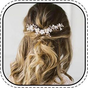 Kal-Serre Tête De Mariée En Forme De Vigne Avec Fleurs Et Vigne Et Perles Argentées Accessoire Cheveux Pour Femme Et Fille - Neuf