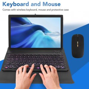 Tablette 2 En 1 10,1 Pouces, Appels 4g Lte, Wi-Fi 5g, 12 Go De Ram, 256 Go De Rom, Appareil Photo 24 Mp, Clavier, Prise Uk 100-240 V, Bleu - Neuf