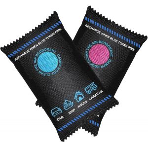 KALANKA-2pcs Sachet Anti Humidité, Gel de Silice, Absorbeur D'humidité, Résistant à L'humidité, Réutilisable, Deshumidificateur d Air, Adapté à la Déshumidification Dans les Voitures, Les Placards - Neuf
