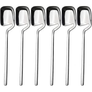 Cuill&egrave;res &agrave; caf&eacute;, 6 cuill&egrave;res &agrave; expresso, cuill&egrave;res &agrave; caf&eacute; en acier inoxydable de 5,6 pouces (argent) - Neuf