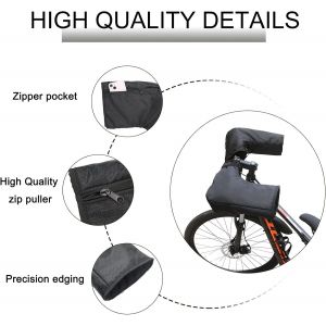 Subzonal-Gant De Protection Thermique Pour Guidon Avec Bande R&eacute;fl&eacute;chissante, Doublure Polaire Chaude Anti-Vent, Protection Renforc&eacute;e Contre Le Froid, Universel Scooter/Moto/V&eacute;lo, Universel - Neuf