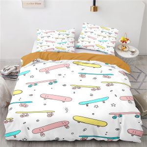 Skateboard Housse Couette X + X Taies D'oreiller Xcm Housse De Couette D Microfibre Parure De Lit Doux Confortable X Cm - Neuf