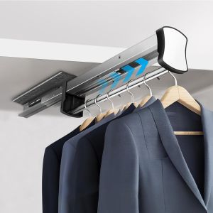 Jexnovashop-Extensible Tringle Penderie 35cm, Barre De Penderie, Barre Telescopique Avec Fermeture Douce, Porte Pantalon Coulissant 14-16 Pi&egrave;ces, Tringle Dressing Gain De Place, Charge 45kg - Neuf