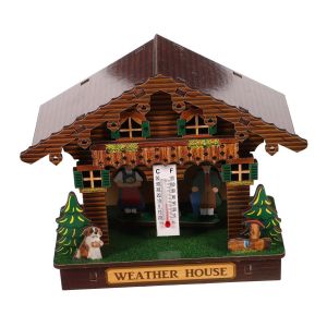 SUBZONAL-Station M&eacute;t&eacute;o Murale Barom&egrave;tre Thermom&egrave;tre Hygrom&egrave;tre Bois pour Int&eacute;rieur Ext&eacute;rieur D&eacute;coration Murale Multifonction Moniteur de Temp&eacute;rature et Humidit&eacute; Analogique - Neuf