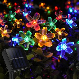 Guirlande Lumineuse Extérieure, 12m 100 Led Guirlande Solaire Exterieur, 8 Modes Ip65 Étanche Guirlande Guinguette Extérieure Pour Jardin, Terrasse, Sapin Noël, Mariage, Fête ¿(Multicolore) - Neuf