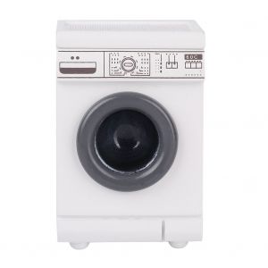 Machine A Laver Miniature A Tambour Electrique Moderne, Modele De Decoration Pour Maison De Poupee 1/12 - Neuf