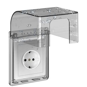 Type 86 Cache Prise Etanche Electrique Murale, Prise Electrique de Courant Etanche, Autocollant Prise Couvercle Interrupteur, 10.8x7.5x12.3cm, pour Salle de Bain et Cuisine Prise - Neuf