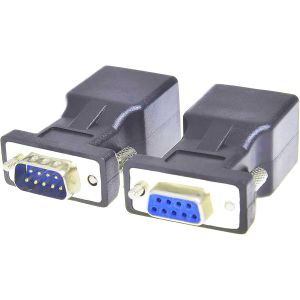 KALANKA-Lot de 2 adaptateurs série RS232 DB9 vers RJ45 mâle DB9 vers RJ45 femelle et coupleur série DB9 femelle vers RJ45 femelle LAN Ethernet Cat5e Cat6 - Neuf