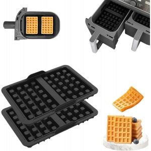 SUBZONAL-Lot de 2 moules &agrave; gaufres en silicone pour Ninja AF300EU, AF400EU, AF451EU, SL400EU, accessoires pour friteuse &agrave; air, accessoires pour gaufres belges - Neuf