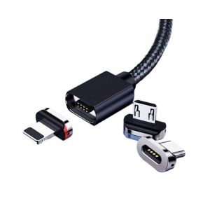 C&acirc;ble De Charge Rapide Magn&eacute;tique 3 En 1 F12 2 M Pour Appareils Android, Ios Et Type-C - Neuf