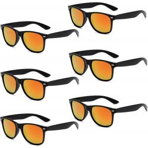Lot De 6 Lunettes De Soleil Néon Pour Homme - Vintage - Lunettes De Soleil Colorées Cool Rétro Drôles - Fête Pour Hommes Et Femmes - Neuf
