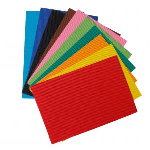 Feuilles De Carton Ondulé 20 X 30 Cm 10 Couleurs Assorties - Neuf