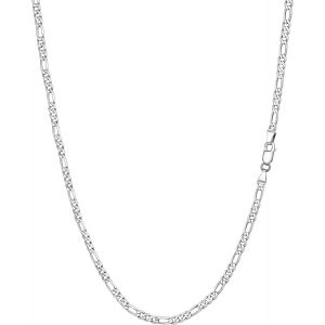 Tianyi-Cha&icirc;ne Collier Figaro En Argent Sterling Pour Homme Femme 3mm/5mm Chain Necklace - Longueur 36+5cm/46cm/51cm/55cm/61cm/66cm/71cm - Neuf