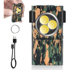 Jgd-Lampe De Poche Clip (&Eacute;tanche Ip65) | Mini Torche Porte-Cl&eacute;s Led 8 Modes, Id&eacute;ale Pour Randonn&eacute;e/Camping/Urgence - Neuf