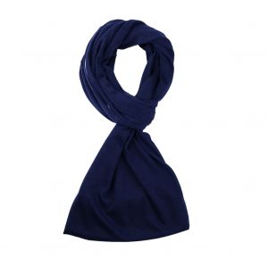 Echarpe Thermique Unisexe Pour Homme Et Femme, Couleur Unie, Avec Poche Zippee (Bleu Fonce) - Neuf