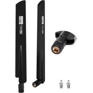 Antenne 5G LTE 18DBI Intérieur SMA/TS9 Mâle Omnidirectionnelle Signal WiFi Antenne Amplificateur,3G/4G/5G/GSM/GPRS,pour Routeur Réseau sans Fil,PCI,Caméra IP,Booster WiFi,Caméra Sécurité WiFi-Noir - Neuf