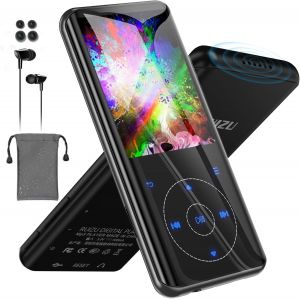 Lecteur MP3 Bluetooth, 32 Go HiFi Musique Lossless Sound, Boîtier en métal Haut-Parleur HD intégré, Bouton Tactile, Haut-Parleur, enregistreur Vocal pour Le Sport - Neuf