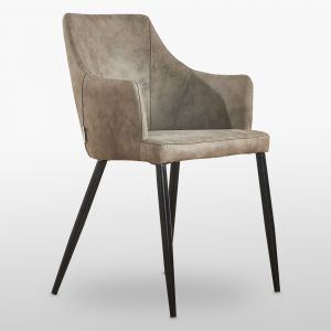 Zarah - Chaise Design En Simili Cuir Couleur Taupe - Rembourrée - Salle À Manger, Salon Ou Bureau - Neuf
