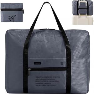 KALANKA-42x35x17Sac de Sport en Bagage de Voyage Cabine Avion Pliable Homme Femme Sac Baggage Valise Weekend-Beige-Grey - Neuf