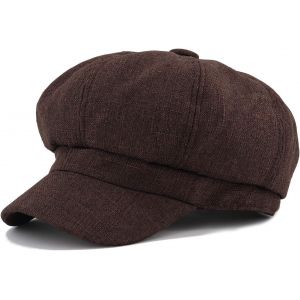 Kalanka-Casquette Gavroche Femme | Lin Synthétique, Cordon De Serrage Ajustable | Chapeau Vintage Décontracté Pour Tous Les Jours - Neuf