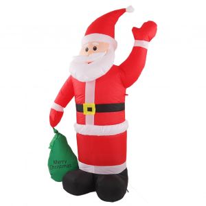 Hjlian Decoration Gonflable Pere Noel Avec Eclairage Led Integre, Sac Gonflable Etanche Pour Jardin, Fetes De Noel, Prise Britannique 100-240 V - Neuf