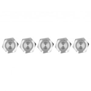 XYONG Lot de 5 interrupteurs a bouton-poussoir momentanes en metal, reinitialisation automatique, ultra-minces, etanches, avec LED, 22 mm, DC12 24 V, bleu - Neuf