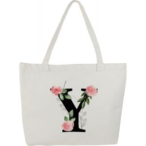 Sjzg-Tote Bag Personnalisé, 100% Toile De Coton, Sac Tissus Avec Prénom, Imprimé De A À Z, Doublé, Cadeau Personnalisé Maitresse - Neuf