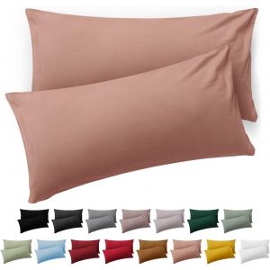 Tianyi-Taie Oreiller 50x80 Lot De 2 - Housse De Coussin Microfibre - Taies D'oreillers Avec Fermeture Enveloppe, Certifiée Oeko-Tex, Extra Douce Et Lavable - Rose - Neuf