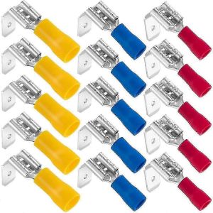 Connecteurs &agrave; fourche,kit d'assortiment de cosses &agrave; fourche d&eacute;connectables,cosses &agrave; sertir femelles/m&acirc;les semi-isol&eacute;es,calibre 22-10 AWG - Neuf