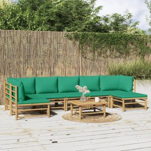 Prolenta Premium - Salon De Jardin 8 Pcs Avec Coussins Vert Bambou - Neuf