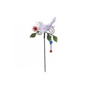 Piquet de jardin en m&eacute;tal avec clochette pour oiseaux &iquest; D&eacute;coration de pelouse en fer pour l'ext&eacute;rieur - Neuf